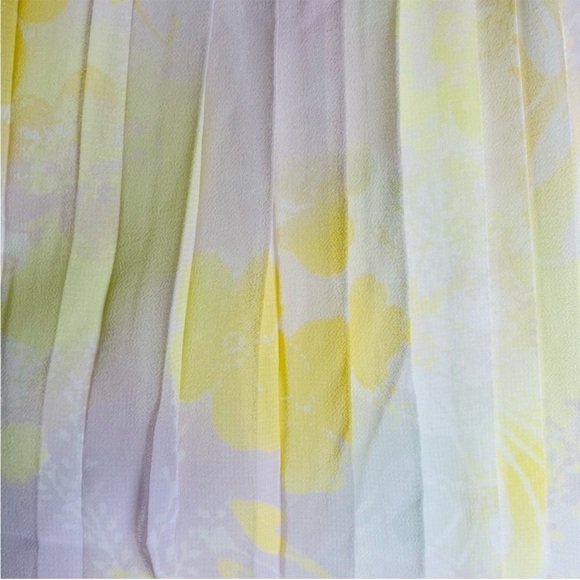 NWT Modcloth Frill Seeker Pleated Pastel Mini Skirt Yellow White Sz 12/ Large - Picture 7 of 7